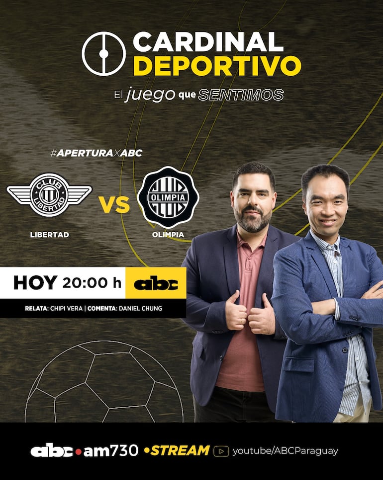 Libertad vs. Olimpia, por ABC Cardinal 730 AM y ABC Paraguay en Youtube.