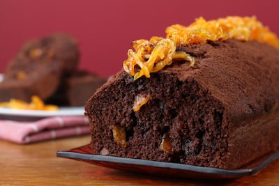 Budín de chocolate y naranja.