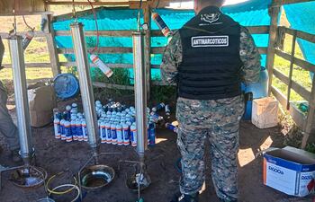 Laboratorio para generar marihuana WAX, o resina de la droga.