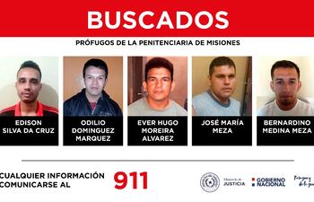 Estos son los cinco reos que aún no fueron recapturados de la fuga de la Penitenciaría Regional de Misiones.
