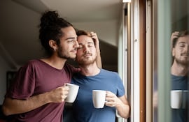 Pareja de hombres gay.