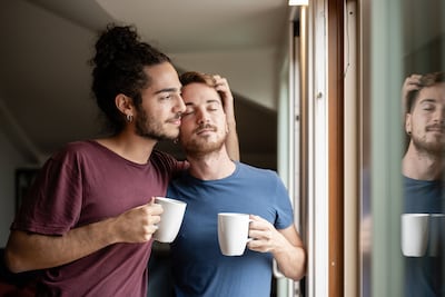 Pareja de hombres gay.