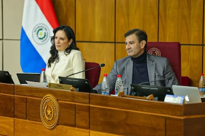 Claudia Centurión y Silvio Beto Ovelar. Foto de Prensa Senado.