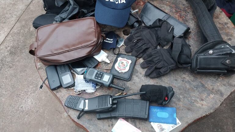 Elementos incautados en Capiatá.