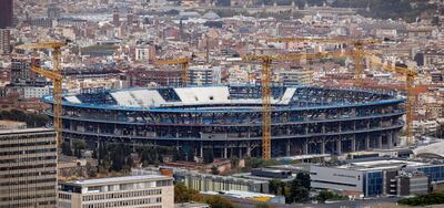 El estadio Camp Nou del FC Barcelona está siendo objeto de ampliación y modernización.