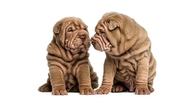 Perros de la raza Shar Pei.