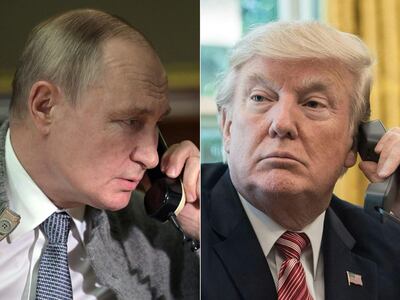 El presidente de Rusia, Vladimir Putin (i) y el de Estados Unidos, Donald Trump.