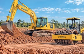 Equipos Komatsu y Bomag, respaldados por la experiencia y el servicio técnico de Automaq.