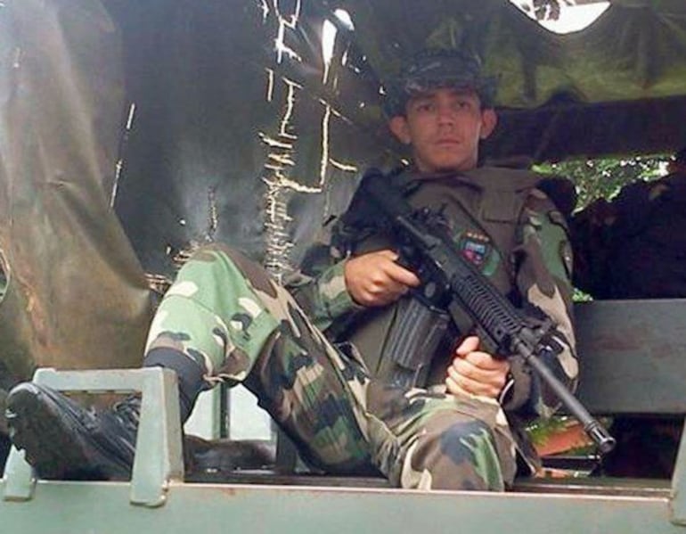 Vicesargento primero Hugo Andrés Monges Ramírez, asesinado por el EPP en la noche del secuestro de Arlan Fick Bremm.