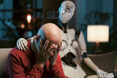 Humano y robot.