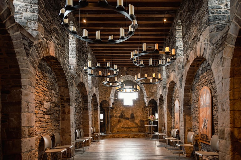 Interior del castillo de Gravensteen en Gante, Bélgica.