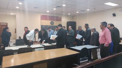 Los abogados defensores de loas 20 acusados en el caso North, 19 de ellos policías y un presunto narcotraficante, Marcio Gayoso.