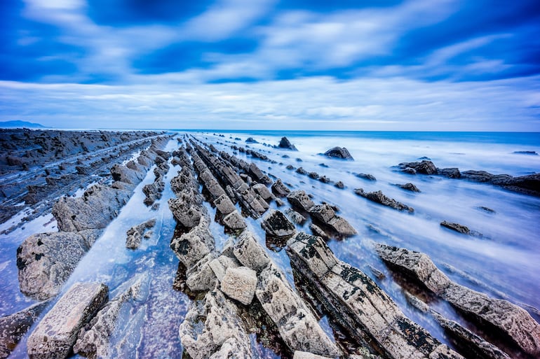 Zumaia, Gipuzkoa, en la costa norte de España.
