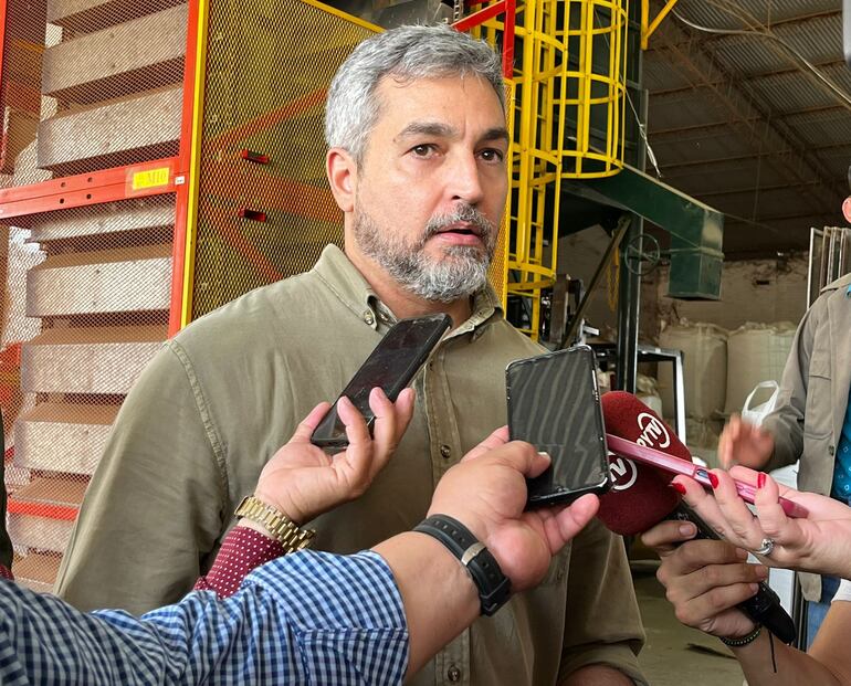 El presidente de la República, Mario Abdo Benítez, hoy en el Chaco.