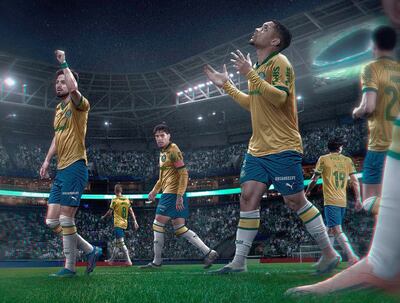 Composición gráfica del Palmeiras, con sus mejores figuras, entre las que se encuentra el paraguayo Gustavo Gómez, capitán del equipo.