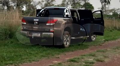 Camioneta en la que iba el exvicepresidente Denis, secuestrado ayer por el EPP.