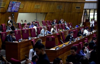 Sesión de la cámara de diputados en el congreso de la nación.