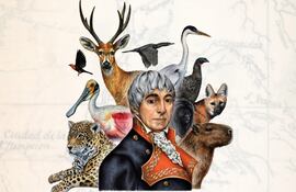 Retrato del cartógrafo y naturalista Félix de Azara, que ilustra la invitación a esta conferencia.