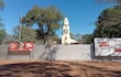 El histórico templo Dulce Nombre de Jesús permanece cercado con vallas y cerrado al público, debido a que la obra de restauración continúa paralizada.