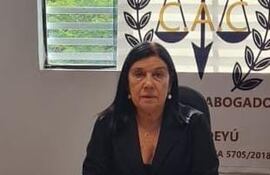 Elsa Arellano, titular del Colegio de Abogados de Canindeyú.