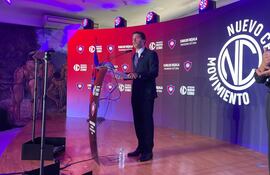 El ex parlamentario Carlos Rejala durante el lanzamiento de su candidatura a la presidencia del Cerro Porteño.