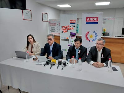Teresa Rojas y Miguel Ángel Báez en mesa de conferencia, vestidos formalmente con botellas de agua y micrófonos en un ambiente institucional.