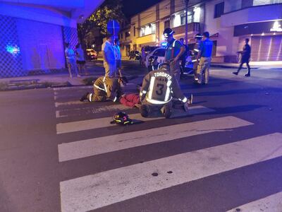Un delivery es víctima de accidente de tránsito en el microcentro de Asunción