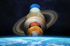 Concepto de desfile planetario.