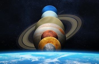 Concepto de desfile planetario.