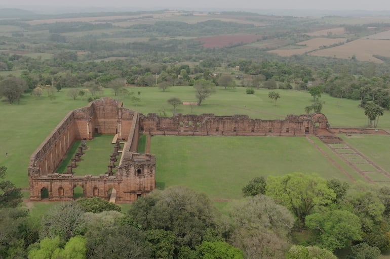 Una vista aérea de las misiones jesuíticas, que forma parte del documental "Los tesoros escondidos del Paraguay".