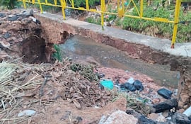 Por este puente circulan a diario numerosas personas del barrio Santa María de San Lorenzo.