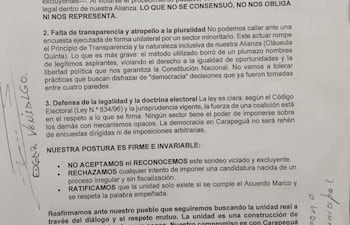 Comunicado del Comité del PLRA de Carapeguá.