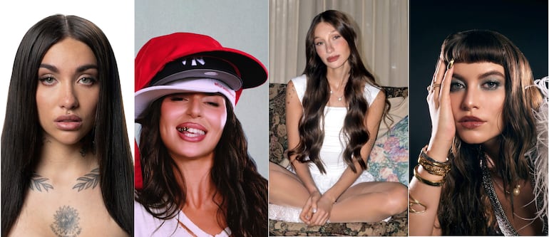 Las cantantes argentinas María Becerra, Nathy Peluso, Yami Safdie, y la mexicana Sofía Reyes, quienes cantarán en la ceremonia 'Premio Lo Nuestro' el próximo 19 de febrero en Miami, donde se reconocerá lo mejor de la música latina.