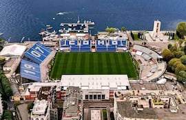 Estadio Giuseppe-Sinigaglia, sede del partido entre Como y Leipzig, por la Liga de Campeones de Europa.
