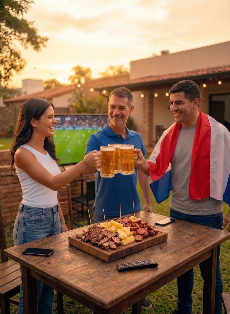 Más allá de lo tecno, un componente importante de esta fiesta deportiva es preparar la casa para recibir a la “hinchada” con un buen asado.