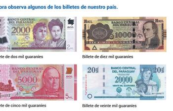 Monedas y billetes del Paraguay hasta veinte mil