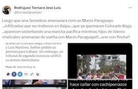 Publicación en X del asesor de Comunicación Social de Itaipú, José Luis Rodríguez Tornaco.