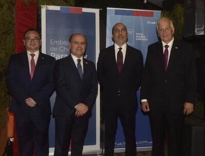 Gerardo Ampuero, Manuel Francisco Gormaz, embajador de Chile, Víctor Verdún y Francisco Benavente.