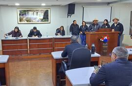 Los concejales de los distritos de Santa Rita y San Cristóbal durante la audiencia pública en la Junta Departamental.
