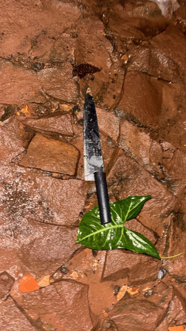 El que sería el arma homicida también fue incautado durante el procedimiento efectuado  por los efectivos de la comisaría 33 Central.