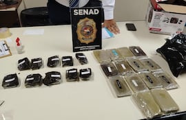 Los paquetes de marihuana que fueron hallados ocultos dentro de encomiendas enviadas desde Estados Unidos, en el aeropuerto Silvio Petirossi.