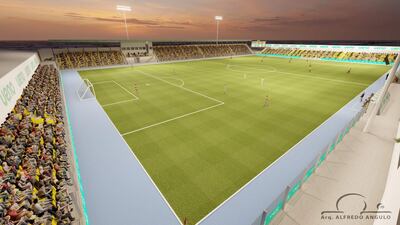 Maqueta del estadio Roque Battilana, ubicado en el barrio Recoleta de Asunción y propiedad del club del mismo nombre.