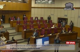 La sesión extraordinaria del Senado se realiza sin quorum debido a la ausencia de senadores cartistas y disidentes. La intención fue no escuchar los reclamos de los médicos.
