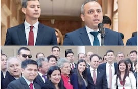 Santiago Peña con Camilo Benítez
Armindo Torres con el clan Monges y Santiago Peña.