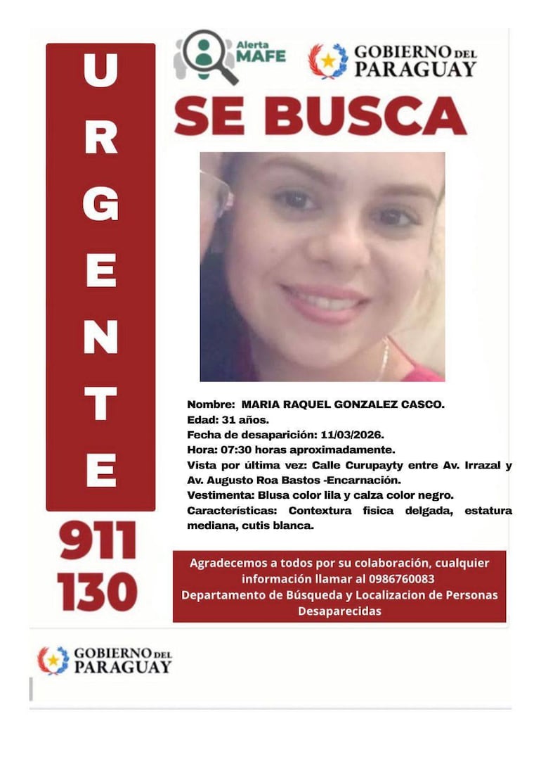 Foto de María González, desaparecida