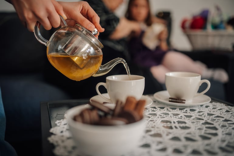 Concepto de té, infusión, bebida caliente.