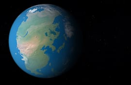 Supercontinente Pangea, ilustración.