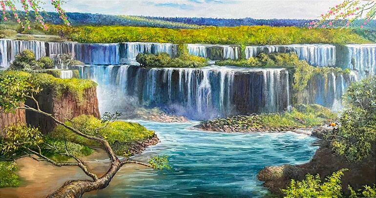 Un paisaje pintado por Patricia Gil Porta que también será parte de la Muestra de Primavera de Amigos del Arte.