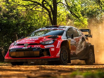 El Toyota GR Yaris Rally1 de Sébastien Ogier en el Rally del Paraguay 2026.