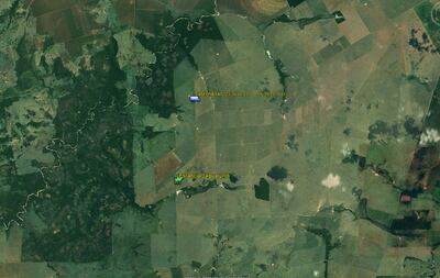 Zona donde fue incautada la cocaína en Capitán Bado.